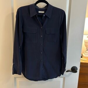 Equipment Silk Navy Blouse